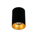 ZAMA Black Gold GU10 kruhové stropní bodové svítidlo pro povrchovou montáž černé, střed zlatý IP20 EDO777343 EDO Solutions