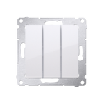 Kontakt Simon 54 Premium Bílý Vypínač trojnásobný (modul) 10AX 250V, rychlospojka, DW31.01/11