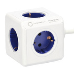 Allocacoc Extended PowerCube s 1,5m kabelem, typ F Schuko - modrý