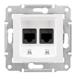 Počítačová dvojitá zásuvka kategorie 5e stíněná bílá Sedna SDN4600121 Schneider Electric