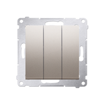 Kontakt Simon 54 Premium Zlatá matný Vypínač trojnásobný s podsvícením LED (modul) 10AX 250V, rychlospojka, DW31L.01/44