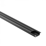 Profil P02 podomítkový černý + kryt černý 2m Ecolight
