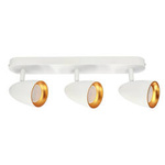 Trojité bodové stropní svítidlo OVO 3 White Gold, pásek, IP20, 3xGU10, bílé, zlatý kroužek EDO777240 Edo Solutions