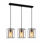 KALULA závěsná lampa černá, jantarová 3x E27 40W IP20 Italux