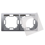 Rámeček 2-násobný Neos pro verzi venkovní IP44 s kompletníem těsnění kov inox Kontakt Simon Basic BMRC2B/21