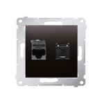 Kontakt Simon 54 Premium Antracit Zásuvka počítačová dvojitá RJ45 kat. 6, se zaklapávací krytkou D62.01/48
