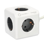 Allocacoc Extended PowerCube s 1,5m kabelem, typ F Schuko - šedý