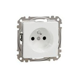 Zásuvka s klapkou 2p+pE (bezšroubové svorky), bílá, 2 pólová + PE s krytem IP20 SDD111012 Sedna Design Schneider Electric