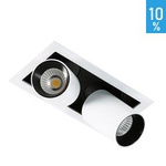 Vestavné stropní svítidlo LED Mercanta regulovatelná bílá přisazené dvojité tuba Italux GL7117-2/12W 3000K WH+BL
