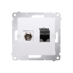 Kontakt Simon 54 Premium bílý DASFRJ45.01/11 Anténní zásuvka typu F + RJ45 kat.6 (modul) bílá