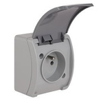 Hermetická zásuvka jednoduchá s uzemněním (2P+Z) s popelavým krytem-grafit IP44 KOALA 161-08 ViPlast