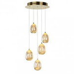 Závěsná lampa Huelto LED 3000K zlatá šampaň PND-22112132-5A-CHPN