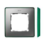 Rámeček 1-násobný, Detail select-kov barva, hliník / podstavec Zelená Kontakt Simon 82 8201610-253