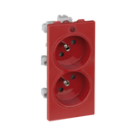 Zásuvka dvojitá CIMA s uzemněním 2x230V~ 16A; červená Kontakt Simon Connect