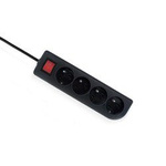 Prodlužovací kabel 4 zásuvky 3m z vypínačem černý Elgotech
