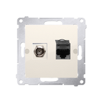 Kontakt Simon 54 Premium Krémová DASFRJ45.01/41 Anténní zásuvka typu F + RJ45 kat.6 (modul) Krémový
