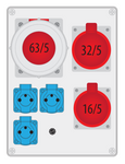 Rozváděč R-BOX 300 1x63A/5P, 1x32A/5P, 1x16A/5P, 3x250V B.18.3168 Pawbol