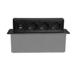 Vestavěná nábytková zásuvka 3x230V typ SCHUKO, 1xUSB A, 1xUSB C Plastrol W-72015