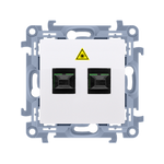 Dvojitá optická zásuvka (modul) bílá Simon 10