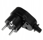 Otočná zástrčka se zemněním 360°/45°, 16 A/250 V, černá WT-07-2 Elgotech