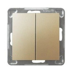 Vypínač dvojitý, zlatý kov, ŁP-2Y/m/28, Ospel Impresja