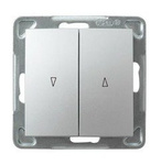 Vypínač žaluzii, stříbrný, ŁP-7Y/m/18, Ospel Impresja