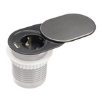 Vestavěná nábytková zásuvka 1x230V typ SCHUKO, 1xUSB A Plastrol W-72012