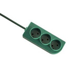 Prodlužovací kabel přenosný trojnásobný bez uzemnění zelená Elgotech