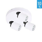 Nástěnná stropní lampa spotlight Lucien 3 zdroje světla seskupení bílá kov reflektor tuba Italux FH31313B