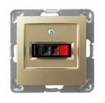 Zásuvka reproduktoru, jednonásobná, zlatý kov, GG-1Y/m/28, Ospel Impresja