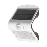 SILOE LED 1,5W, solární lampa s pohybovým senzorem 120st, 190lm, IP65, 4000K, 1200mAh, dvojitý světelný zdroj, bílá
