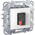 Reproduktorová zásuvka 1-násobná polární bílá Unica MGU50.486.18Z Schneider Electric